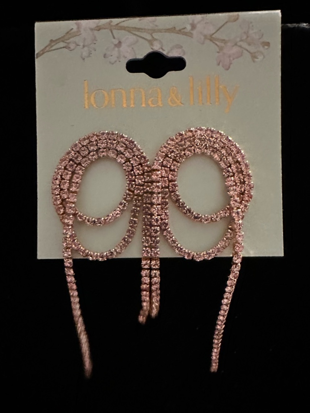 NWOT lonna & lilly Rose Gold Pink Crystal Dangle Earrings